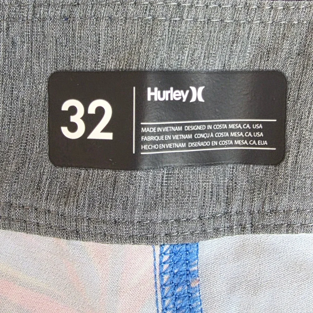 Lot of Hurley Board Shorts Mens 32 Blue Bird of Paradise Tropical Swim Trunks